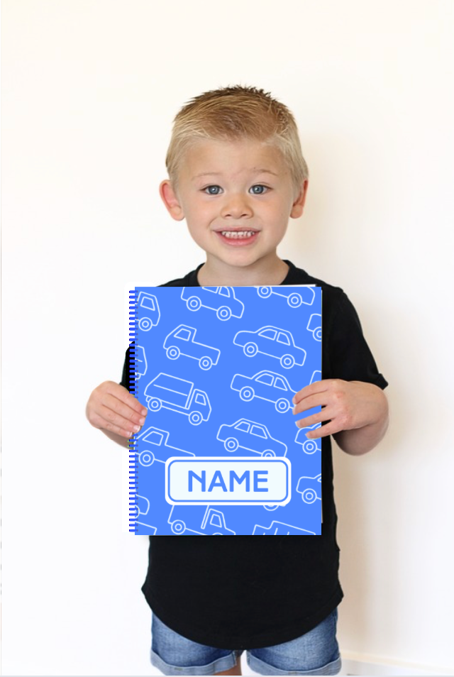 Boys Personalized Coloring Book (Car Blue)
