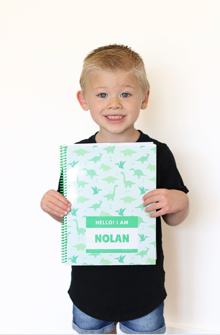 Boys Personalized Coloring Book (Green Dino)