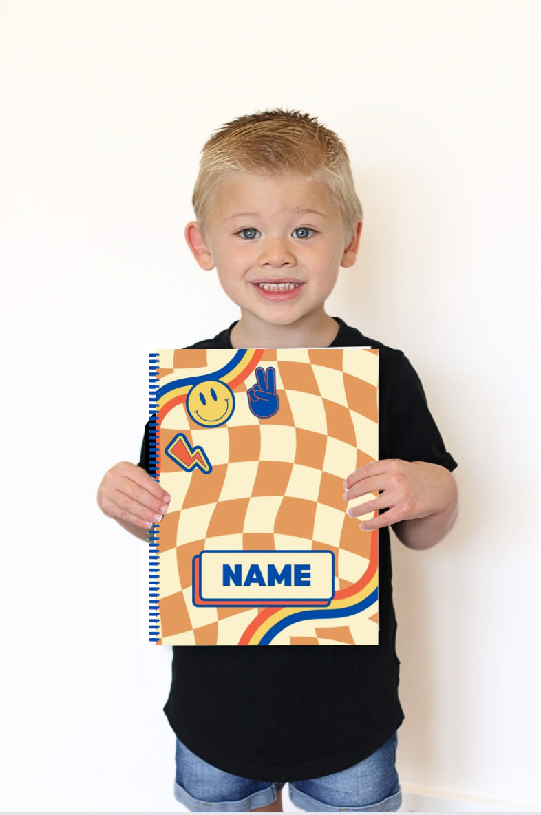 Boys Personalized Coloring Book (Groovy Orange)