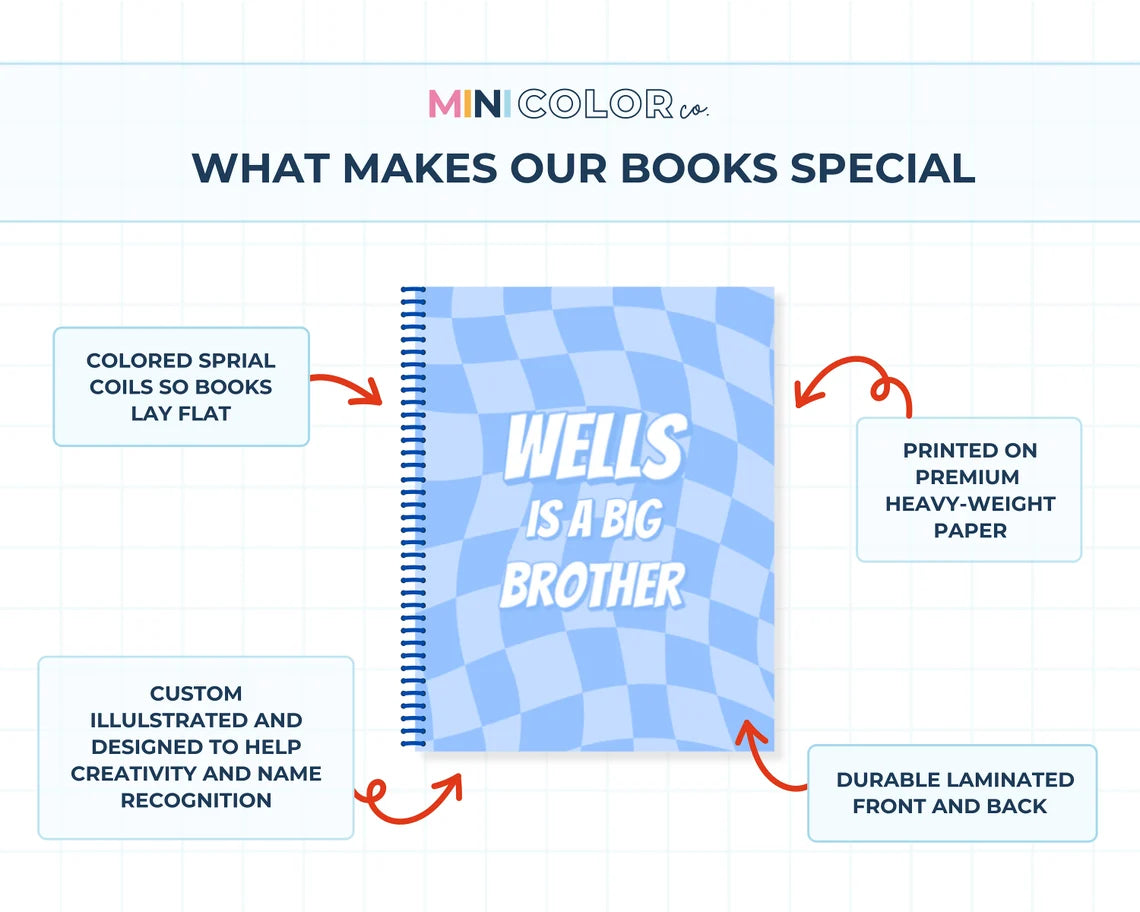 Big Brother Gift Custom Coloring Book (Blue Checker)