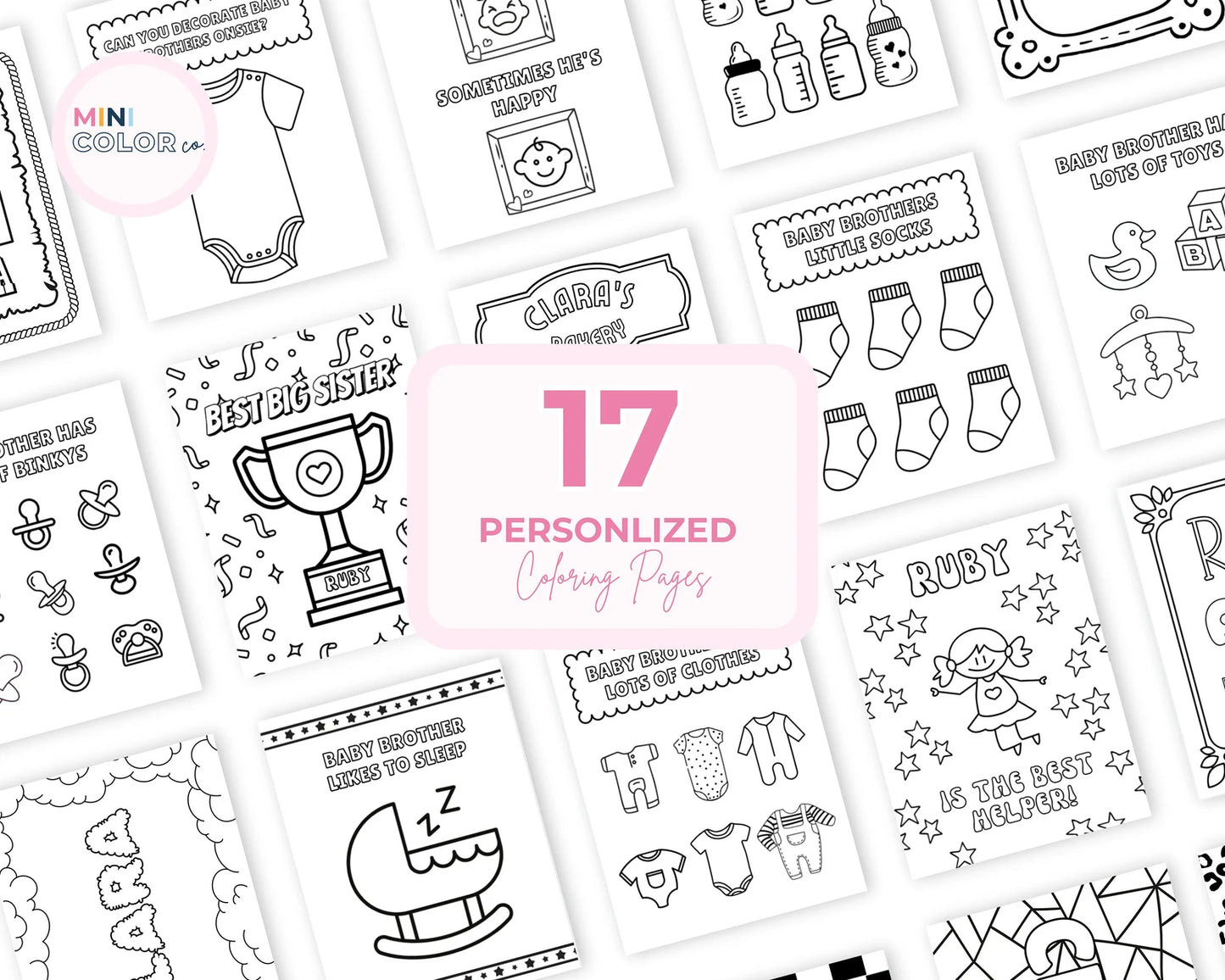 Big Sister Gift Custom Coloring Book (Flowers)