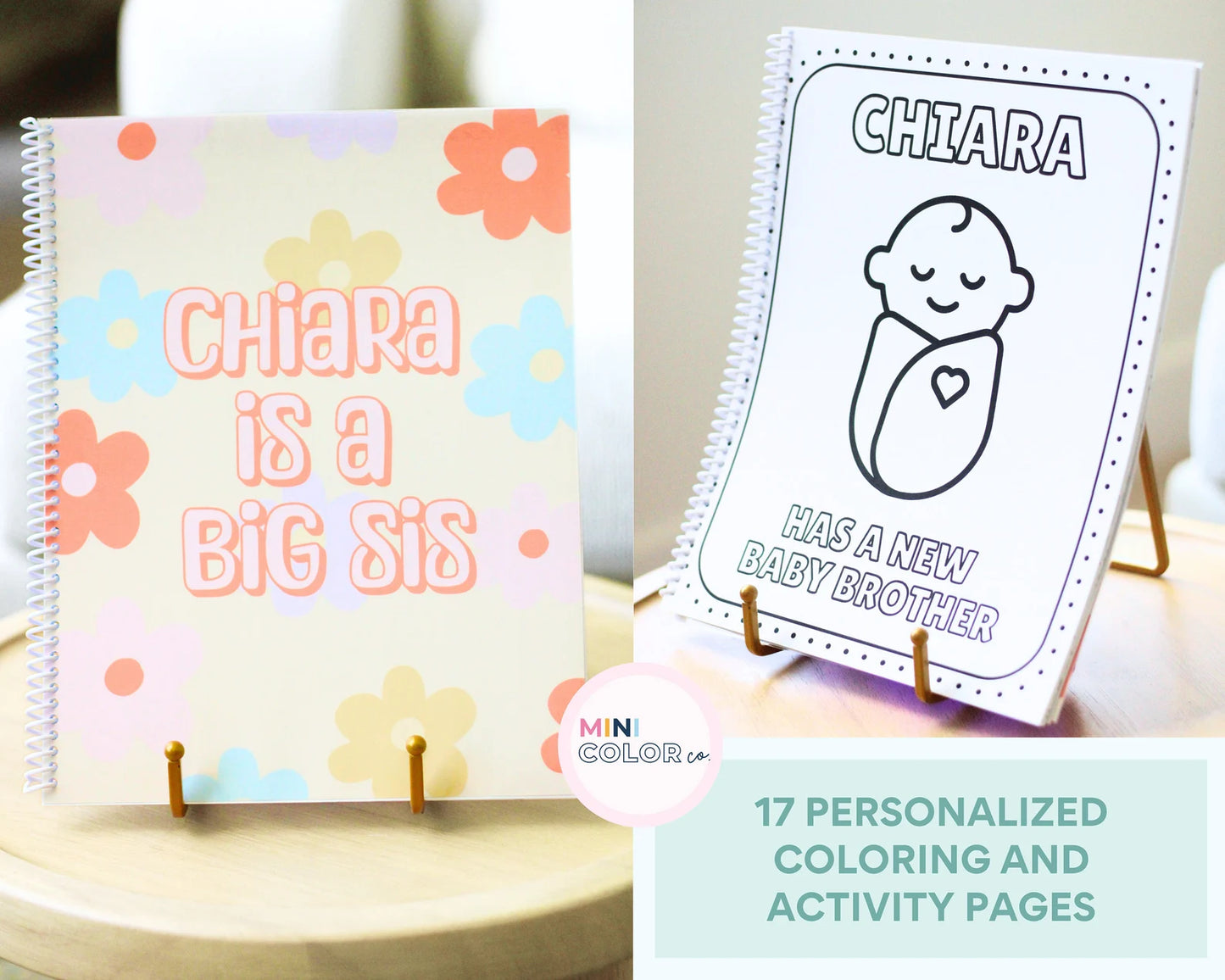 Big Sister Gift Custom Coloring Book (Flowers)