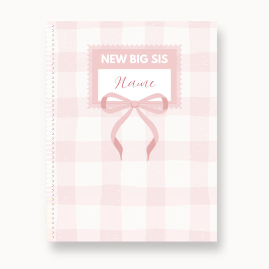 Big Sister Gift Custom Coloring Book (Pink Ribbon)