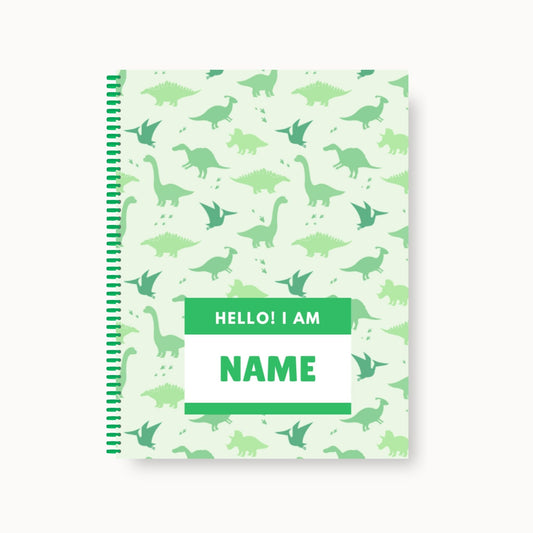 Boys Personalized Coloring Book (Green Dino)