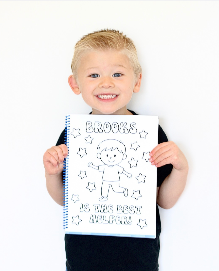 Big Brother Gift Custom Coloring Book (Blue Checker)