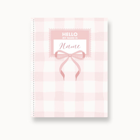Girls Customizable Coloring Book (Gingham Bow)