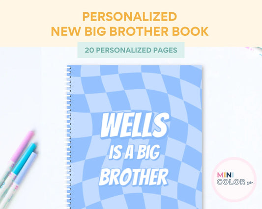 Big Brother Gift Custom Coloring Book (Blue Checker)